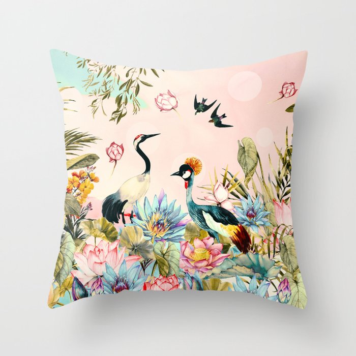Landscapes of birds in paradise 2 Throw Pillow Gallery Image 6