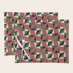 Kaleidoscope Tile Pattern XII Bold Bauhaus Colors Placemat Gallery Image 1