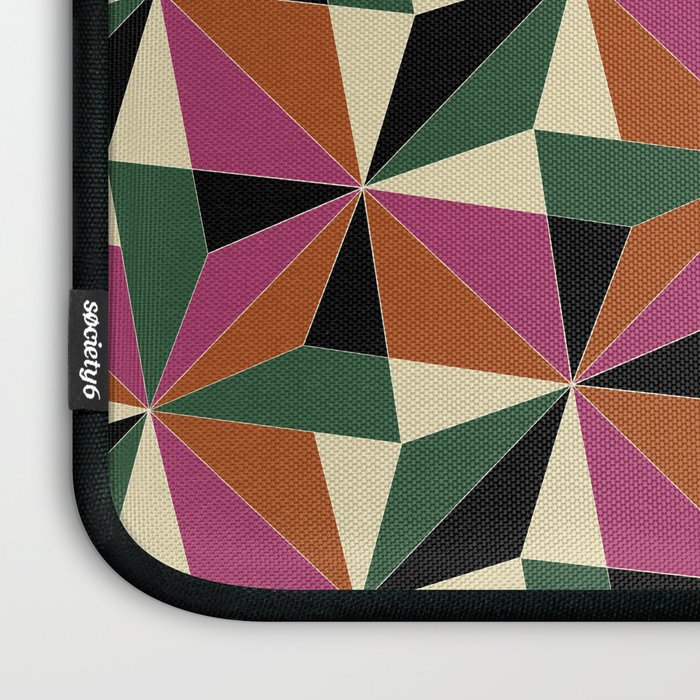 Kaleidoscope Tile Pattern XII Bold Bauhaus Colors Laptop Sleeve Gallery Image 3