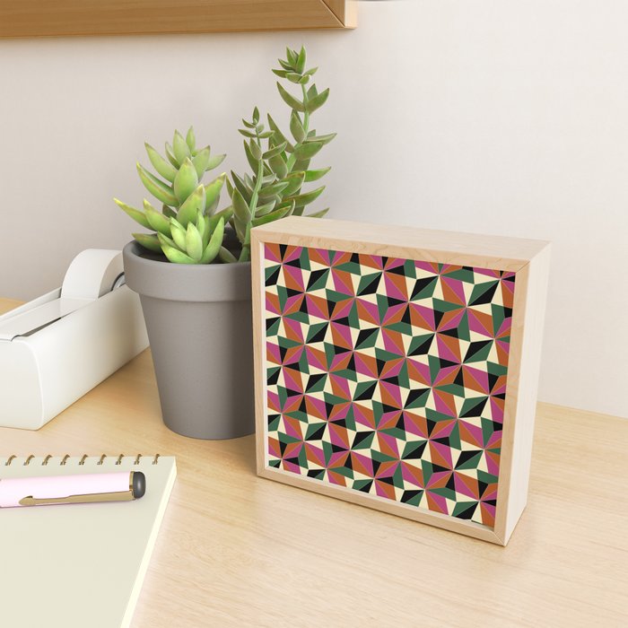 Kaleidoscope Tile Pattern XII Bold Bauhaus Colors Mini Art Print Gallery Image 2