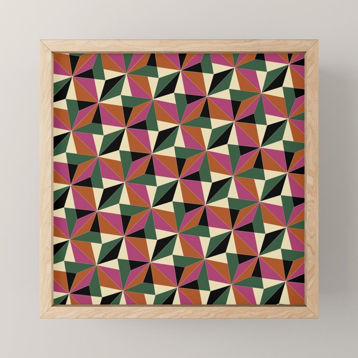 Kaleidoscope Tile Pattern XII Bold Bauhaus Colors Mini Art Print Gallery Image 1