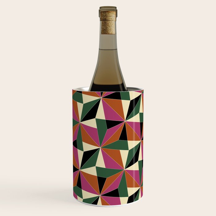 Kaleidoscope Tile Pattern XII Bold Bauhaus Colors Wine Chiller Gallery Image 3