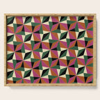 Kaleidoscope Tile Pattern XII Bold Bauhaus Colors Serving Tray Gallery Image 1