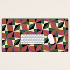 Kaleidoscope Tile Pattern XII Bold Bauhaus Colors Desk Mat Gallery Image 1