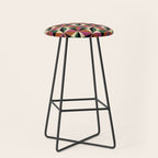 Kaleidoscope Tile Pattern XII Bold Bauhaus Colors Stool Gallery Image 1