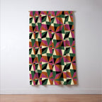 Kaleidoscope Tile Pattern XII Bold Bauhaus Colors Window Curtain Gallery Image 3