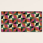 Kaleidoscope Tile Pattern XII Bold Bauhaus Colors Desk Mat Gallery Image 3