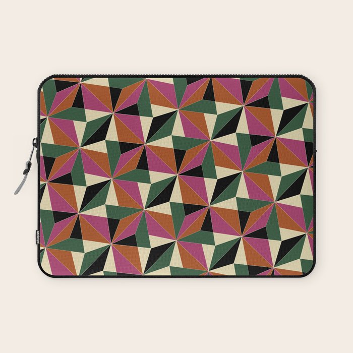 Kaleidoscope Tile Pattern XII Bold Bauhaus Colors Laptop Sleeve Gallery Image 1