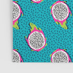 Dragonfruit retro style pattern tropical fruits vegan art print exotic throwback 80s Poster Gallery Image 3