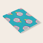 Dragonfruit retro style pattern tropical fruits vegan art print exotic throwback 80s Notebook Gallery Image 2