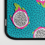 Dragonfruit retro style pattern tropical fruits vegan art print exotic throwback 80s Laptop Sleeve Gallery Image 3