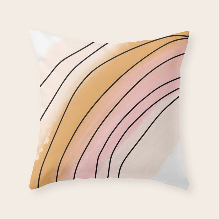 Watercolor Rainbow Throw Pillow Gallery Image 6