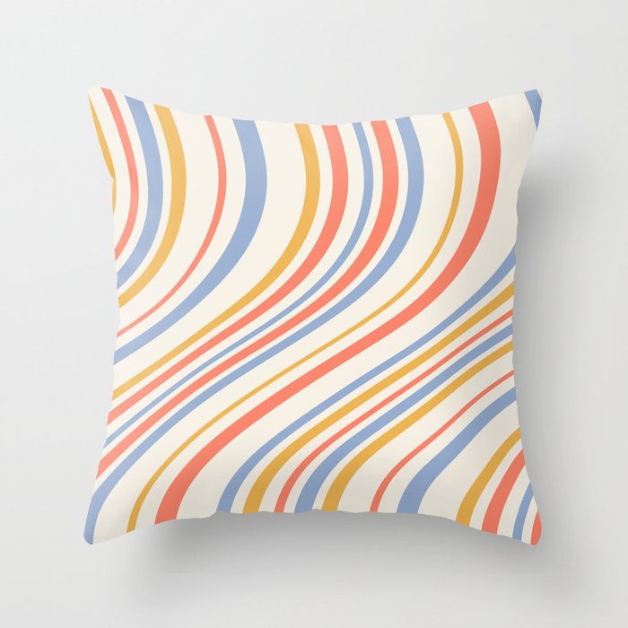 Wavy Stripes XXIII - Retro Summer Throw Pillow Gallery Image 6