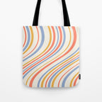 Wavy Stripes XXIII - Retro Summer Tote Bag Gallery Image 1