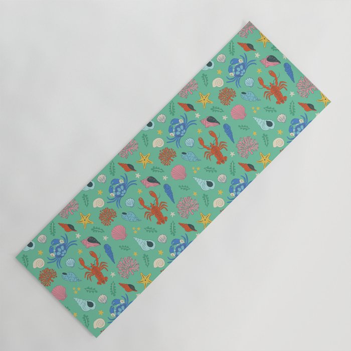 Crustaceans Seashells Yoga Mat Gallery Image 1