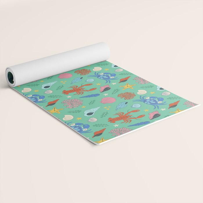 Crustaceans Seashells Yoga Mat Gallery Image 2