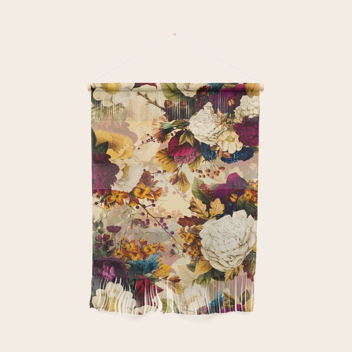 Vintage & Shabby Chic -  Nostalgic Winter Florals Pattern Wall Hanging Gallery Image 1