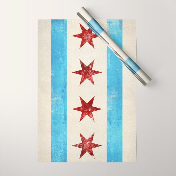 Chicago Flag Wrapping Paper Gallery Image 1