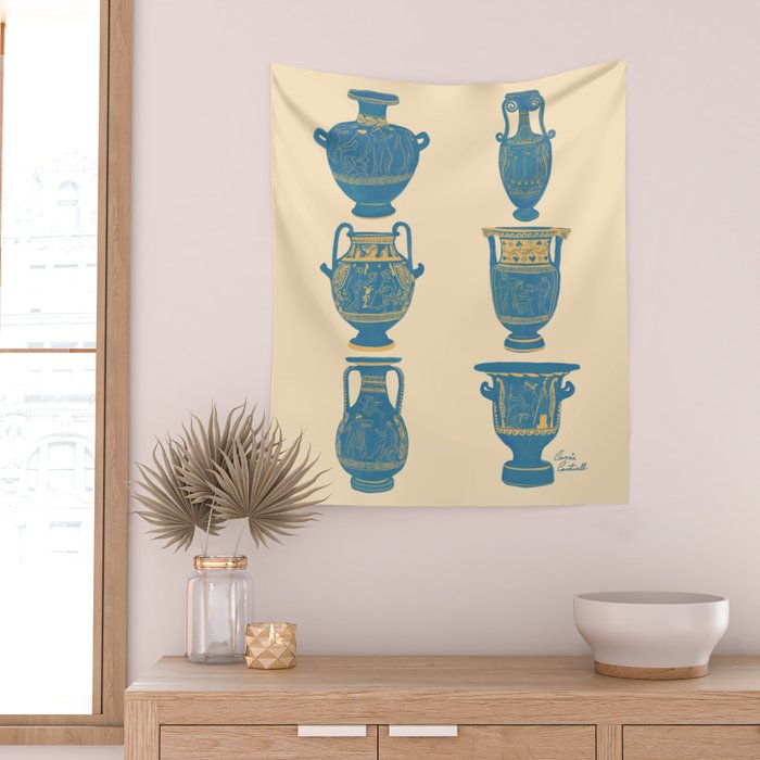 Terracotta Vessels from Italy Wall Tapestry Gallery Image 2