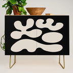 Mid Century Modern Organic Shapes 352 Black and Linen White Credenza Gallery Image 1