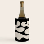 Mid Century Modern Organic Shapes 352 Black and Linen White Wine Chiller Gallery Image 1