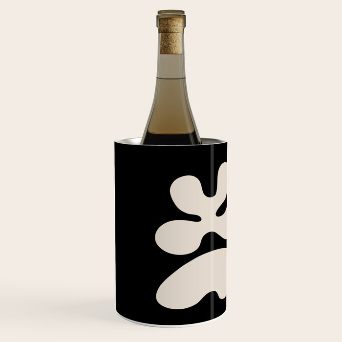 Mid Century Modern Organic Shapes 352 Black and Linen White Wine Chiller Gallery Image 2
