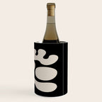Mid Century Modern Organic Shapes 352 Black and Linen White Wine Chiller Gallery Image 3