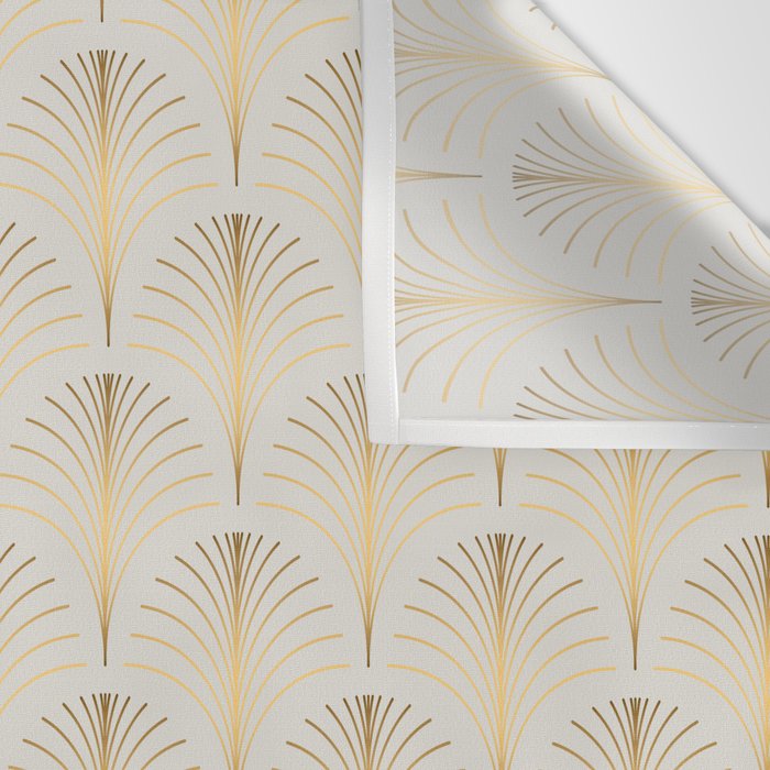 Golden Fan Leaf Art Deco Wall Tapestry Gallery Image 3