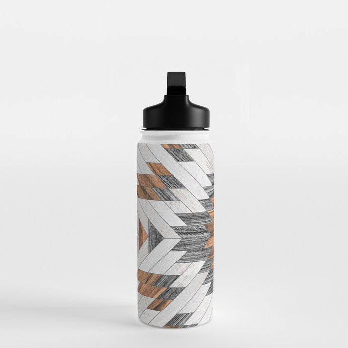 Urban Tribal Pattern No.8 - Aztec - Wood Water Bottle Gallery Image 3