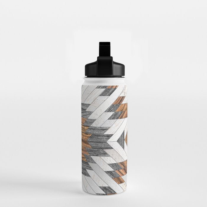 Urban Tribal Pattern No.8 - Aztec - Wood Water Bottle Gallery Image 2