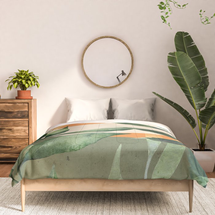 Abstract Art Tropical Leaves 123 Comforter Gallery Image 3