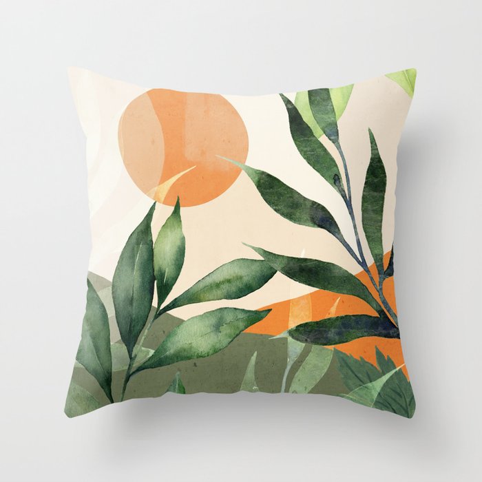 Abstract Art Tropical Leaves 123 Throw Pillow Gallery Image 6