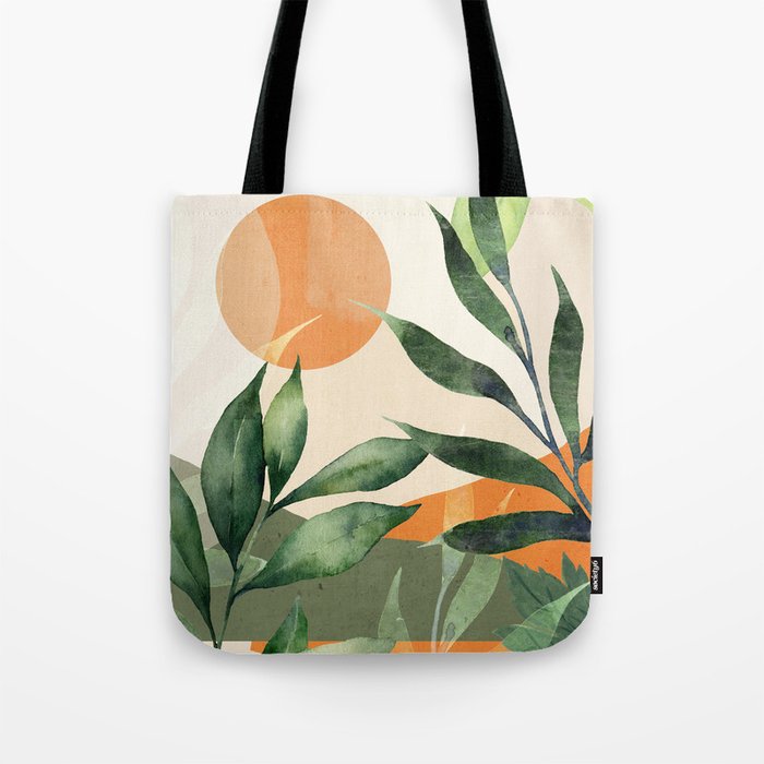 Abstract Art Tropical Leaves 123 Tote Bag Gallery Image 1