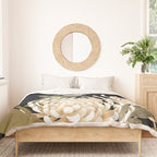 White Peonies Red Maple Leaves Japanese Kimono Pattern Duvet Cover Gallery Image 3