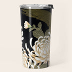 White Peonies Red Maple Leaves Japanese Kimono Pattern Travel Mug Gallery Image 2