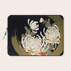White Peonies Red Maple Leaves Japanese Kimono Pattern Laptop Sleeve Gallery Image 1