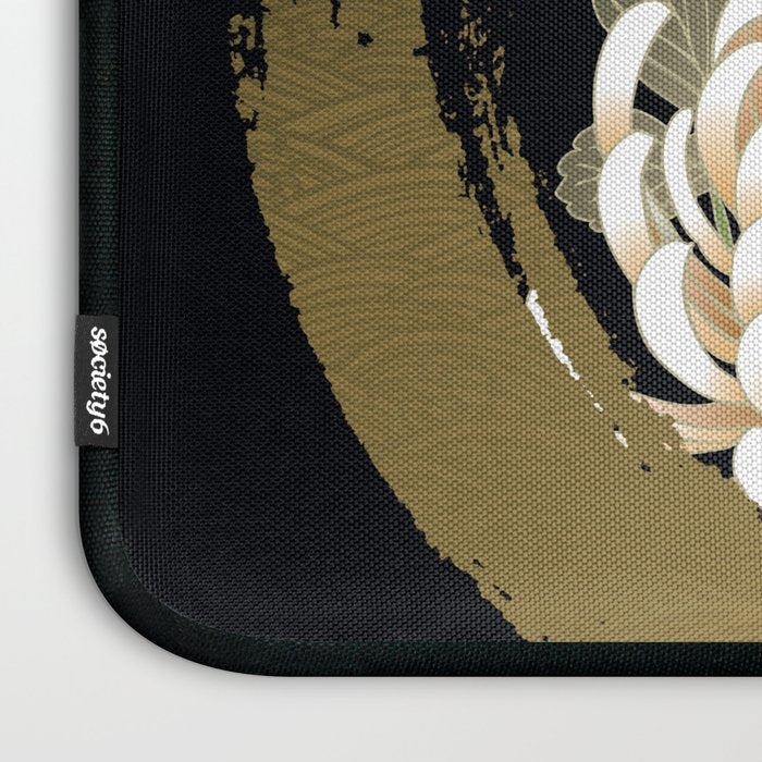 White Peonies Red Maple Leaves Japanese Kimono Pattern Laptop Sleeve Gallery Image 3