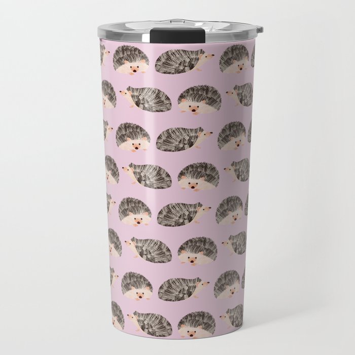 Hedgehog Rose Pink Travel Mug Gallery Image 1