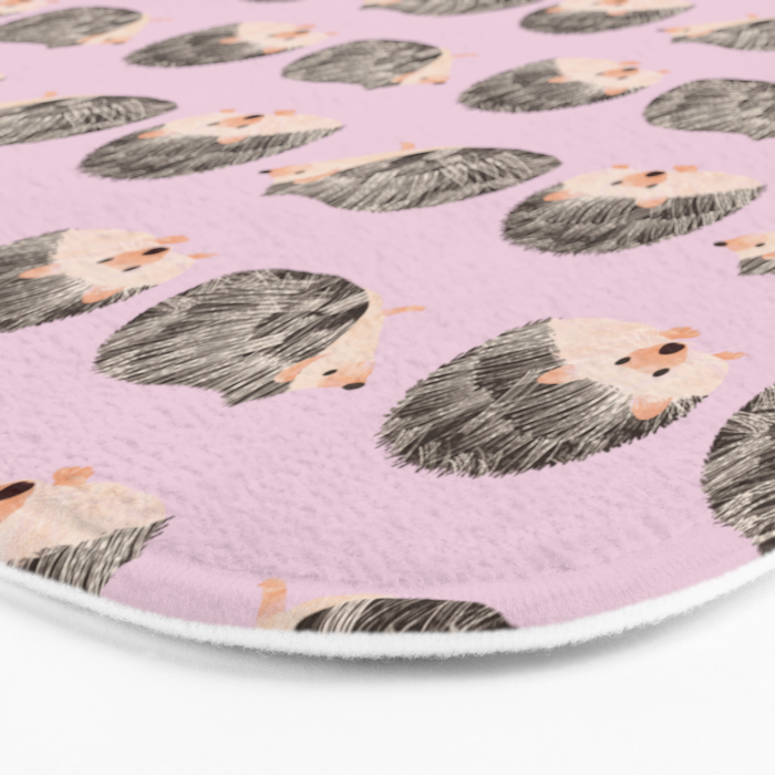 Hedgehog Rose Pink Bath Mat Gallery Image 3