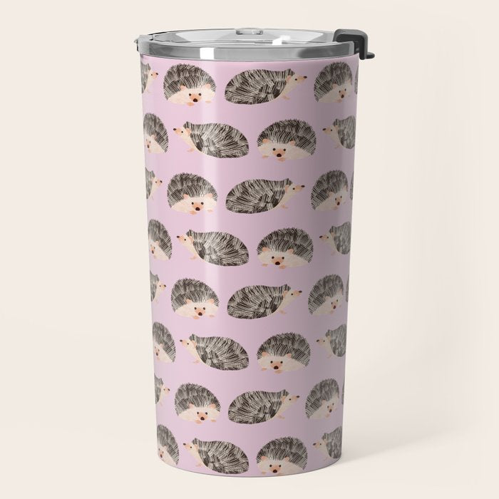 Hedgehog Rose Pink Travel Mug Gallery Image 2