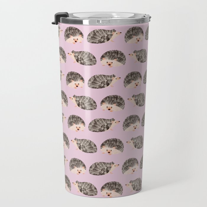 Hedgehog Rose Pink Travel Mug Gallery Image 3