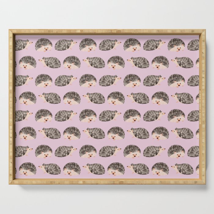 Hedgehog Rose Pink Serving Tray Gallery Image 1