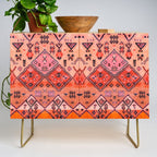 Bohemian Berber Orange Handmade Moroccan Fabric Texture Credenza Gallery Image 1