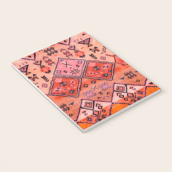 Bohemian Berber Orange Handmade Moroccan Fabric Texture Notebook Gallery Image 3