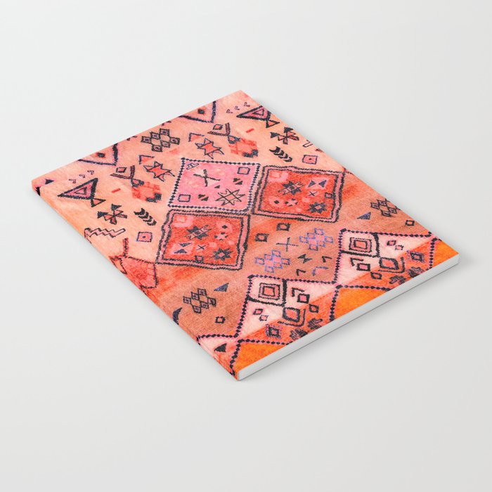 Bohemian Berber Orange Handmade Moroccan Fabric Texture Notebook Gallery Image 2