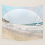 Malibu Beach Rainbow Wall Tapestry Gallery Image 4