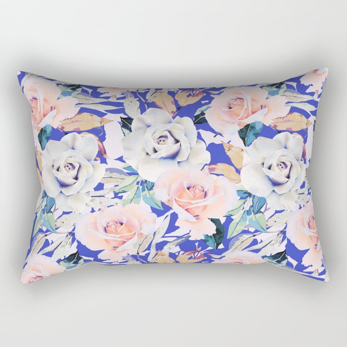 Modern Vibrant Flowery Garden B Rectangular Pillow Gallery Image 2