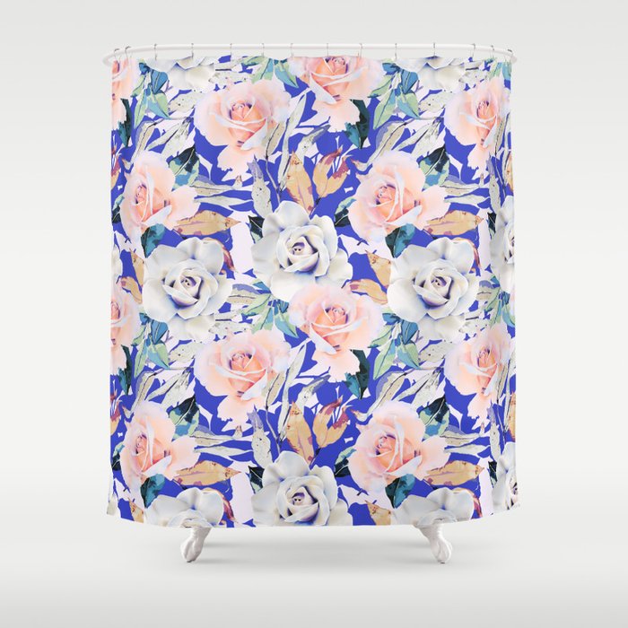 Modern Vibrant Flowery Garden B Shower Curtain Gallery Image 1