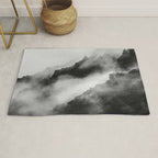 Foggy Mountains Black and White Rug Gallery Image 1