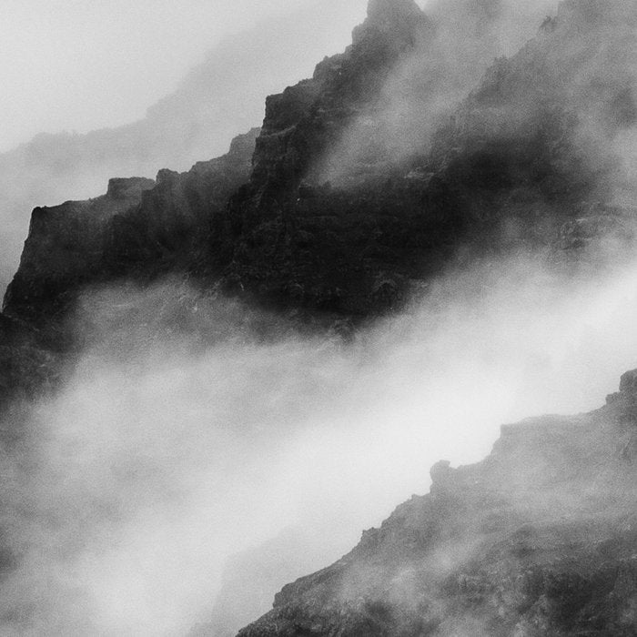 Foggy Mountains Black and White Coffee Mug Gallery Image 2